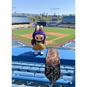 INDEX Vintage Paisley Patterned Multicolor Polyester/Silk Tie 56 1/2"x3 1/2"